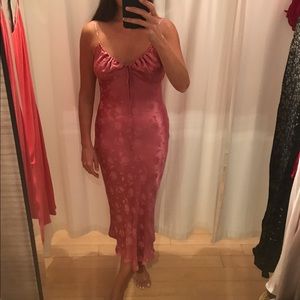 Pink floral slip dress